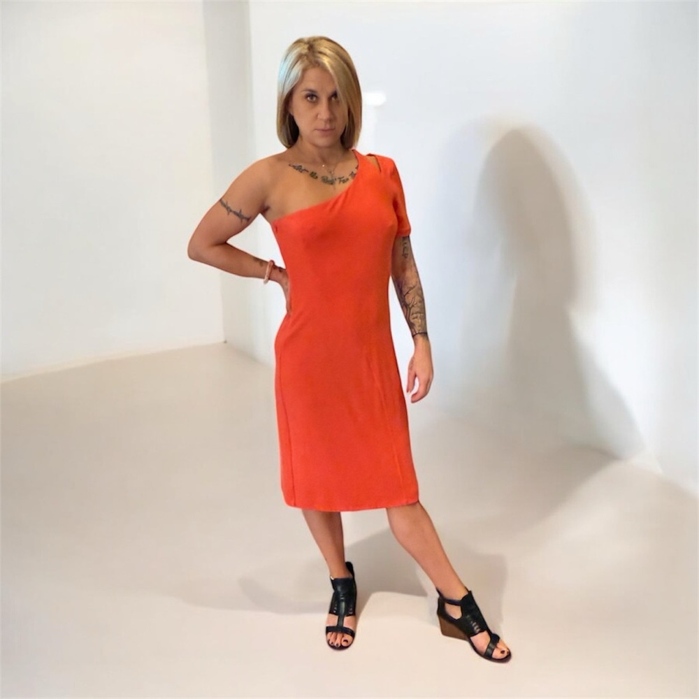 Vintage Halston Heritage Orange Sheath Dress